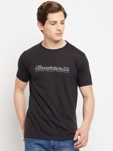 

FirstKrush Men Black Typography T-shirt