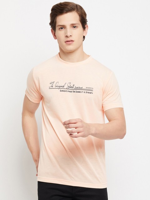 

FirstKrush Men Pink Typography Cotton T-shirt