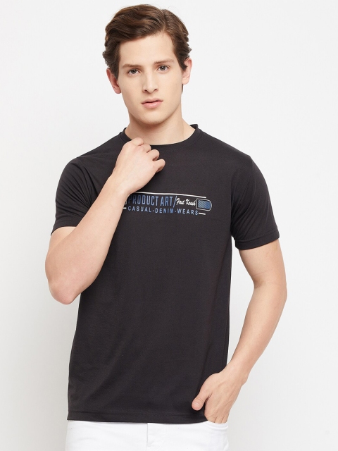 

FirstKrush Men Black Typography Printed Regular Fit Cotton T-shirt