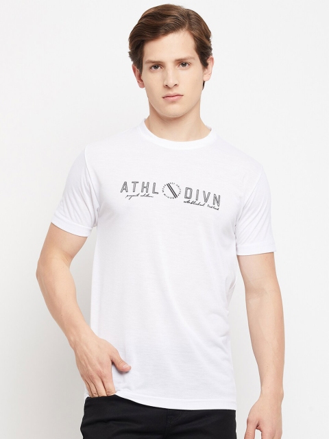 

FirstKrush Men White Typography Printed Regular Fit Cotton T-shirt