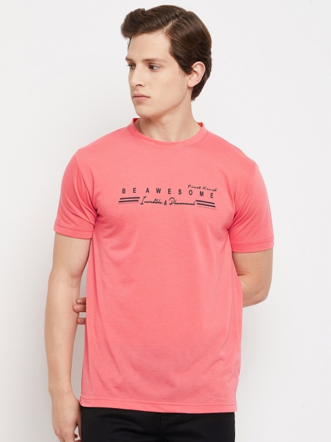 

FirstKrush Men Red Typography Printed Applique T-shirt