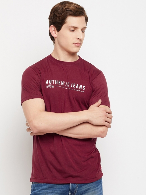 

FirstKrush Men Maroon Typography Printed T-shirt