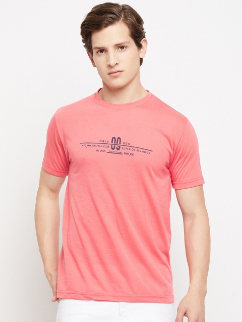 

FirstKrush Men Pink Typography Printed T-shirt
