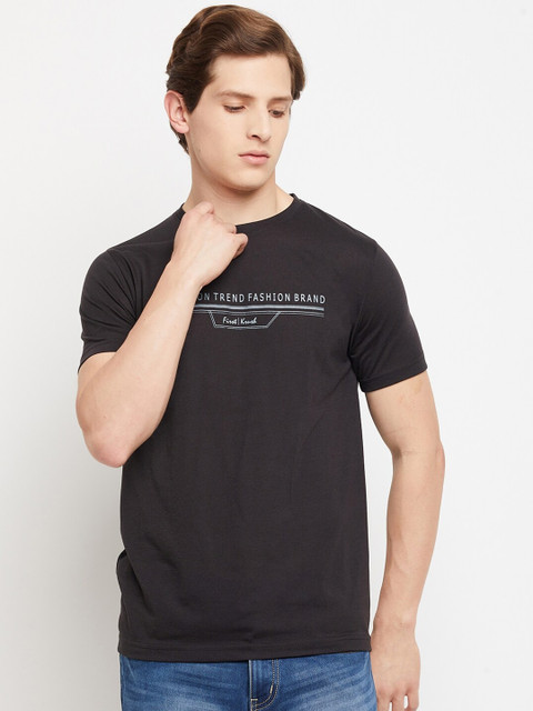 

FirstKrush Men Black Typography T-shirt