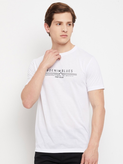 

FirstKrush Men White Typography Regular Fit Cotton T-shirt