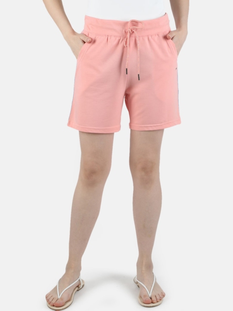 

Monte Carlo Women Peach-Coloured Mid-Rise Shorts