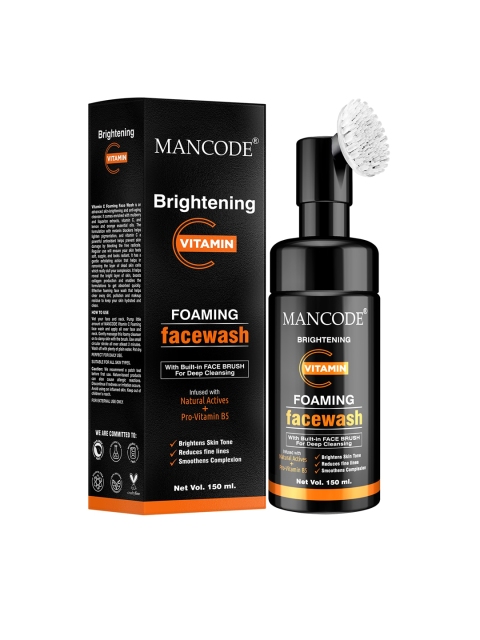 

MANCODE Men Set Of 2 Acne Control Tea Tree And Brightening Vitamin C Foaming Facewash 150 ML Each, Black