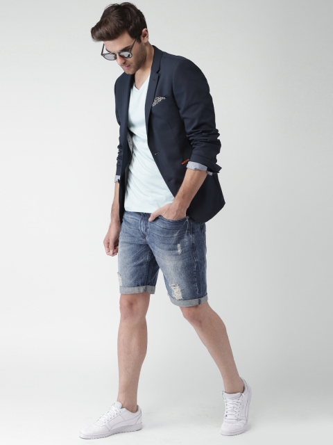 

Mast & Harbour Navy Slim Fit Single-Breasted Blazer, Navy blue
