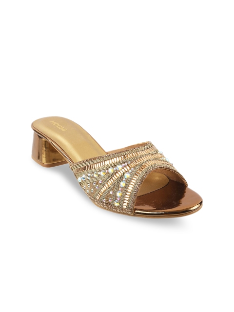 

Mochi Gold-Toned Embellished Block Mules