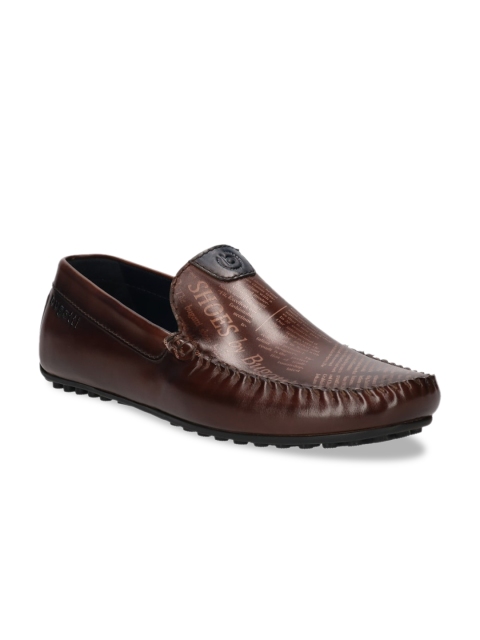 

Bugatti Men Brown Printed Leather Driving Shoes