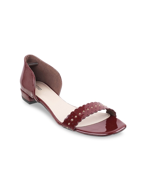 

Metro Women Maroon Colourblocked Open Toe Flats