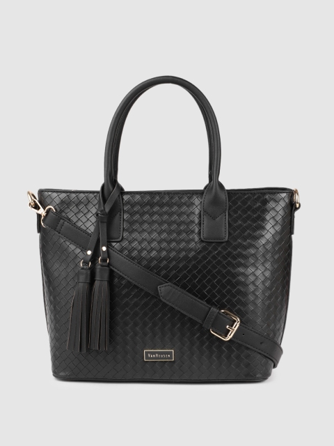 

Van Heusen Black Textured Structured Handheld Bag