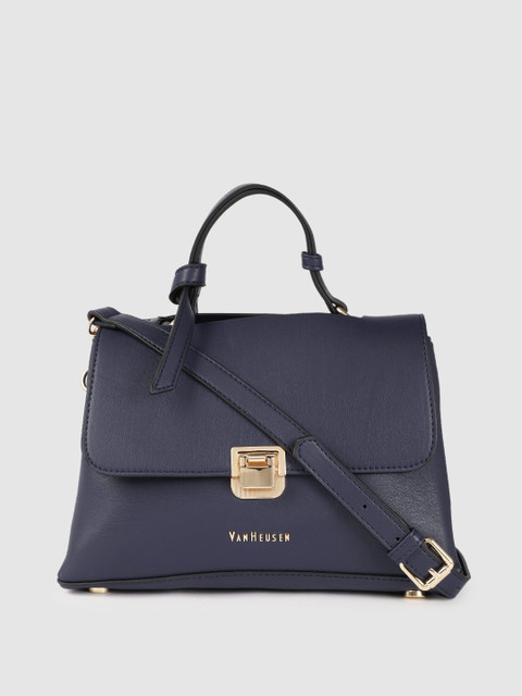 

Van Heusen Navy Blue Solid Satchel