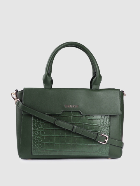 

Van Heusen Green Textured PU Structured Handheld Bag
