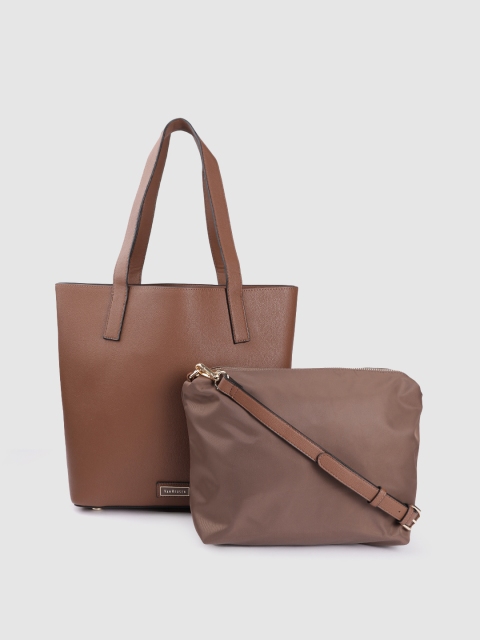 

Van Heusen Brown Solid Shopper Bag