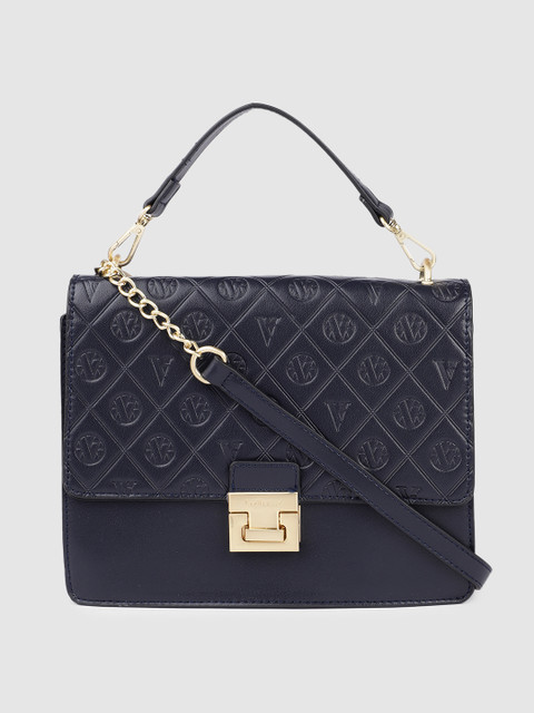 

Van Heusen Navy Blue Textured Structured Satchel
