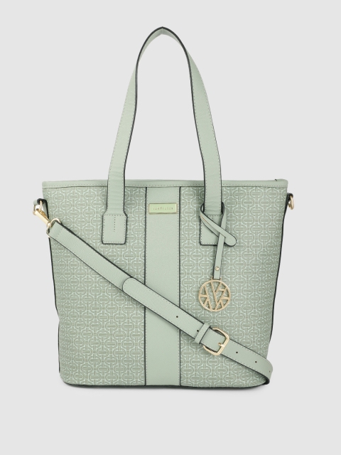 

Van Heusen Green Geometric Printed Structured Handheld Bag