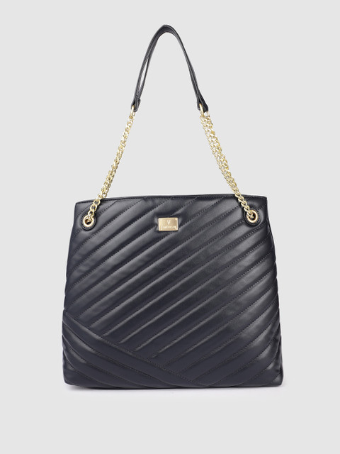 

Van Heusen Blue Solid Structured Shoulder Bag