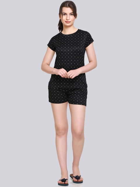 

Obaan Women Black Polka Dot Co-Ord Set