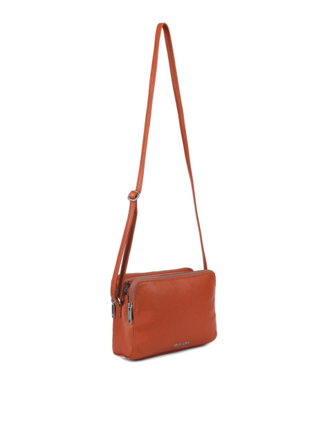 

PELLE LUXUR Unisex Brown Textured Sling Bag