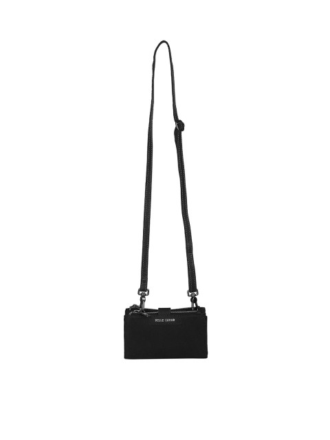 

PELLE LUXUR Unisex Black Leather Messenger Bag