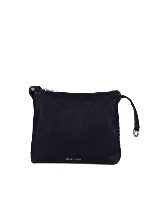 

PELLE LUXUR Unisex Black Textured Messenger Bag