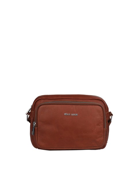 

PELLE LUXUR Unisex Red Messenger Bag