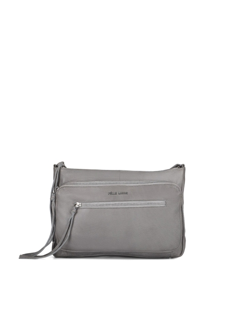 

PELLE LUXUR Unisex Grey Messenger Bag