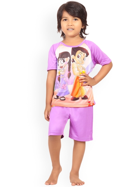

Chhota Bheem Kids Purple & Orange Printed Swim Set