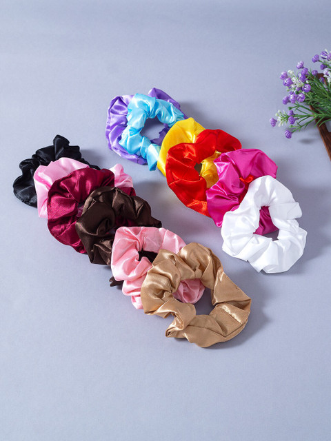

Golden Peacock Women Set of 12 Ponytail Holders, Blue