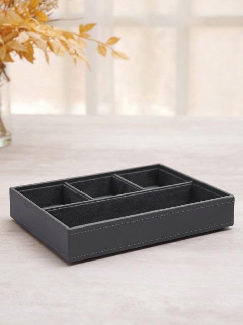 

Pure Home and Living Grey Textured 4-Part Organizer Tray
