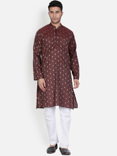

Armaan Ethnic Men Maroon Printed Kurta with Pyjamas