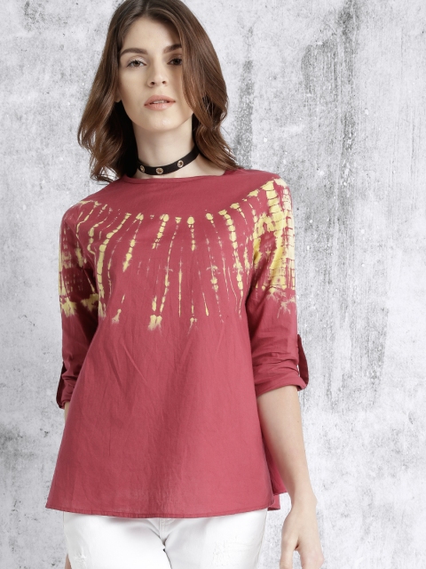 

Roadster Women Maroon Dyed A-Line Top