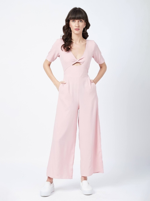 

DELAN Women Solid Pink Jumpsuit