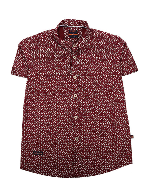 

V-Mart Boys Maroon Standard Printed Casual Shirt