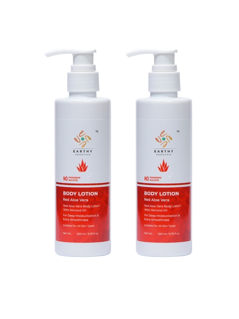 

EARTHY ESSENTIALS Set of 2 Red Aloe Vera Body Lotion - 200 ml Each