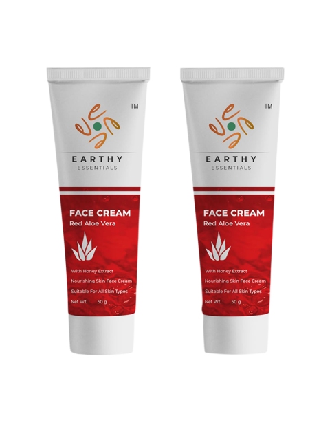 

EARTHY ESSENTIALS Set of 2 Red Aloe Vera Face Cream - 50 g Each