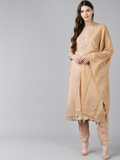 

Bani Women Beige Ethnic Motifs Embroidered Kurta Set