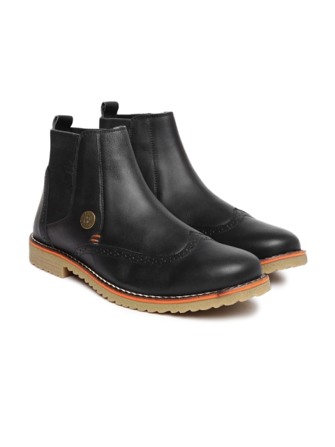 

Carlton London Men Leather Black Boots