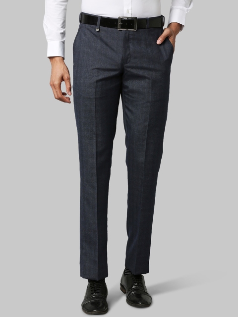 

Park Avenue Men Blue Checked Formal Trousers