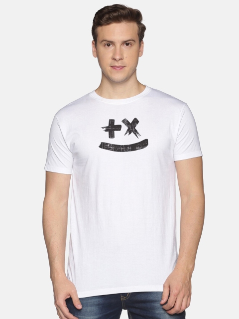 

BLACK RADIO Men White Typography Printed Slim Fit Cotton T-shirt
