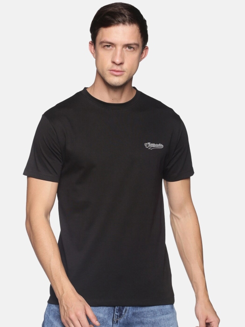 

BLACK RADIO Men Black Slim Fit Cotton T-shirt
