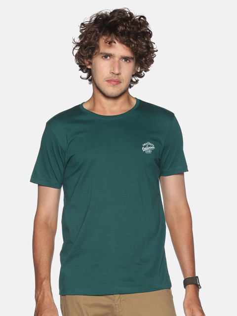 

BLACK RADIO Men Green Slim Fit Cotton T-shirt