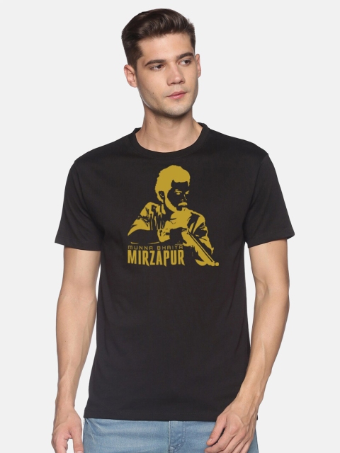 

BLACK RADIO Men Black Printed Slim Fit T-shirt