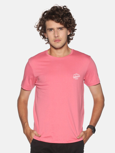 

BLACK RADIO Men Pink Slim Fit T-shirt