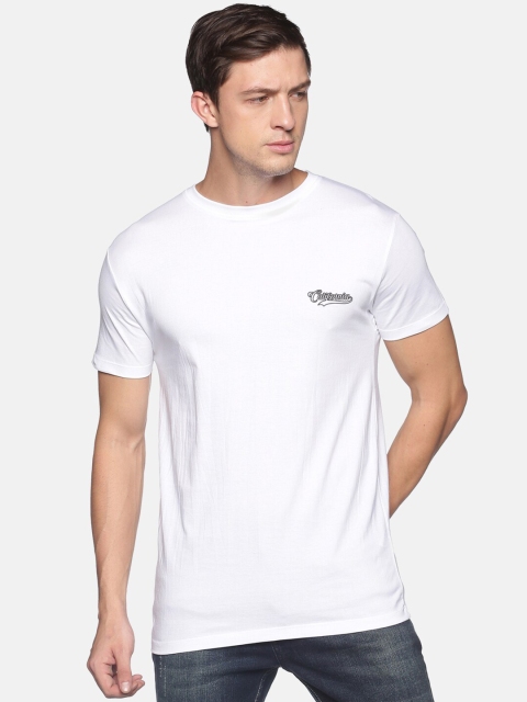 

BLACK RADIO Men White Slim Fit Cotton T-shirt