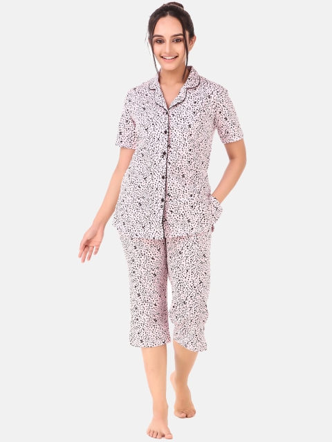 

Masha Women Pink & Black Printed Night suit