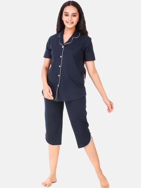 

Masha Women Navy Blue & Navy Blue Night suit