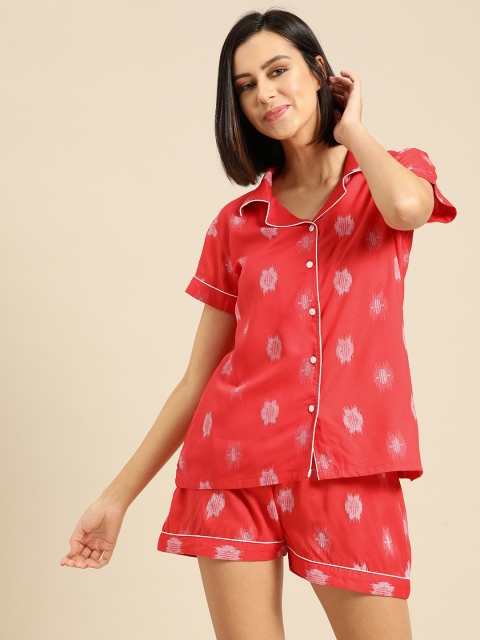 

Prakhya Women Red Conversational Printed Shorts Set