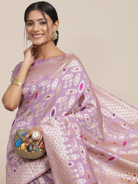 

Somras Purple & Golden Zari Art Silk Kanjeevaram Saree